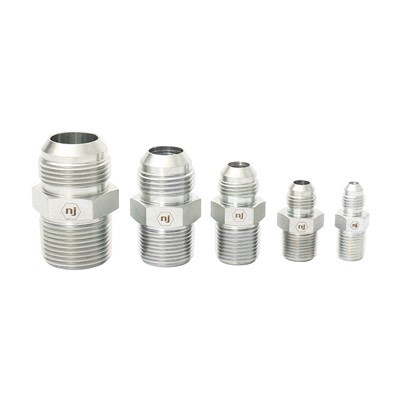 SAE 070102 کاربن اسٹیل JIC NPT مردانہ تھریڈ فلیئر ٹیوب فٹنگ 37 ڈگری